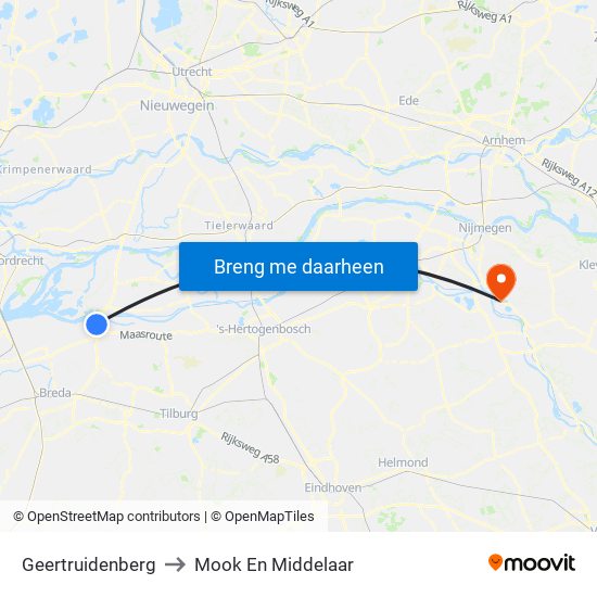 Geertruidenberg to Mook En Middelaar map