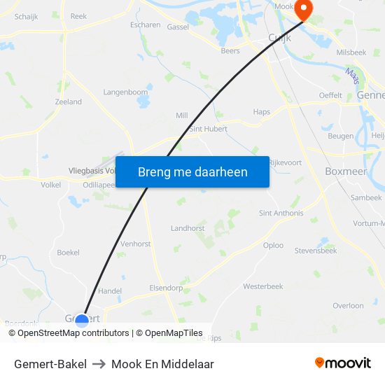 Gemert-Bakel to Mook En Middelaar map