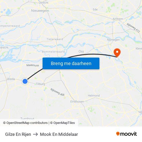 Gilze En Rijen to Mook En Middelaar map