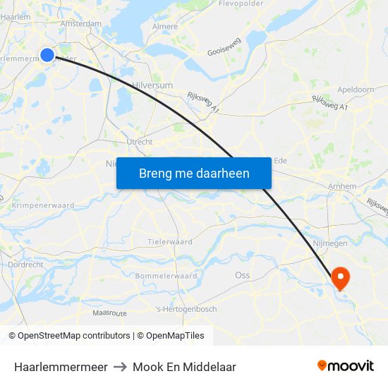Haarlemmermeer to Mook En Middelaar map