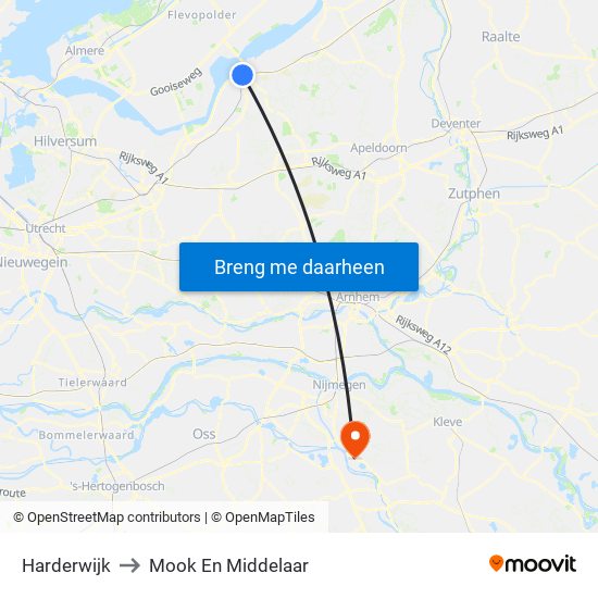 Harderwijk to Mook En Middelaar map