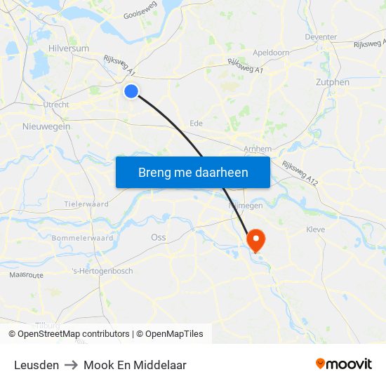 Leusden to Mook En Middelaar map