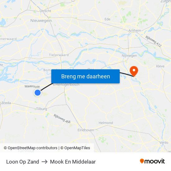 Loon Op Zand to Mook En Middelaar map