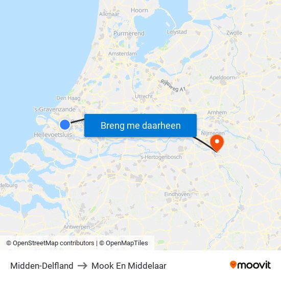 Midden-Delfland to Mook En Middelaar map