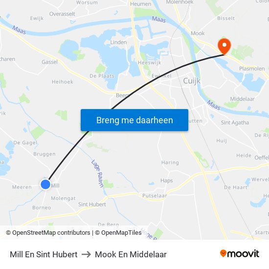 Mill En Sint Hubert to Mook En Middelaar map