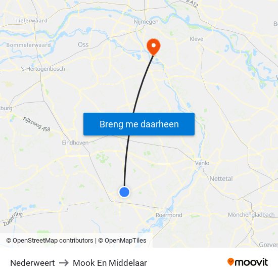 Nederweert to Mook En Middelaar map