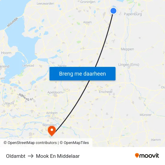 Oldambt to Mook En Middelaar map