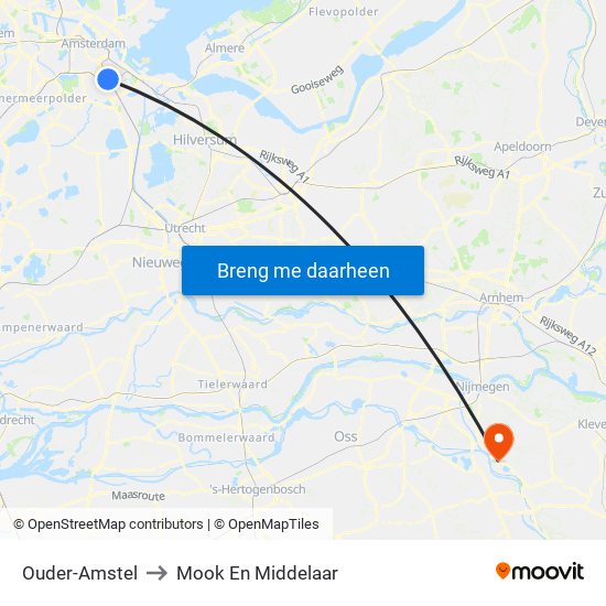 Ouder-Amstel to Mook En Middelaar map