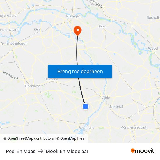 Peel En Maas to Mook En Middelaar map