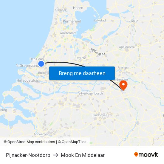 Pijnacker-Nootdorp to Mook En Middelaar map