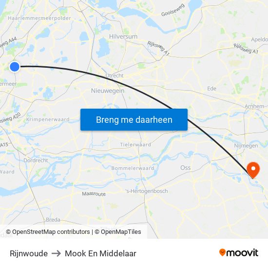 Rijnwoude to Mook En Middelaar map