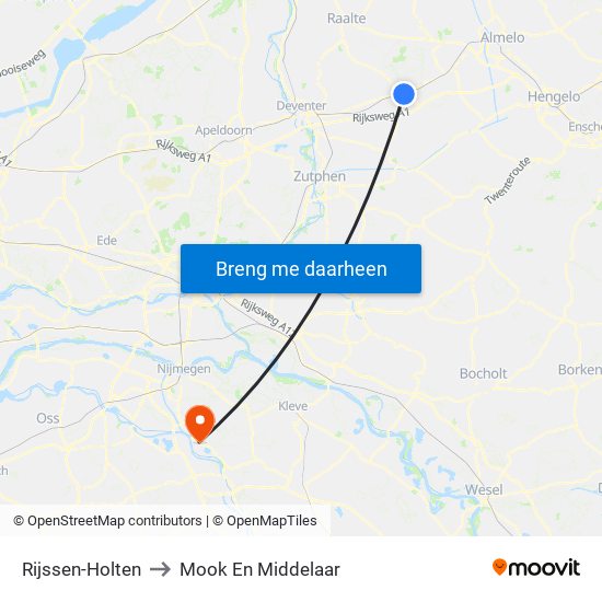 Rijssen-Holten to Mook En Middelaar map