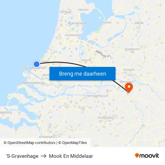 'S-Gravenhage to Mook En Middelaar map