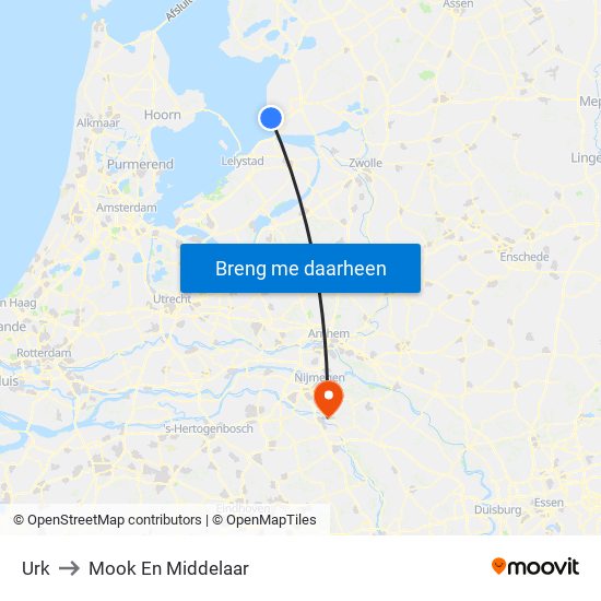 Urk to Mook En Middelaar map