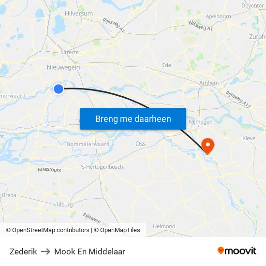 Zederik to Mook En Middelaar map