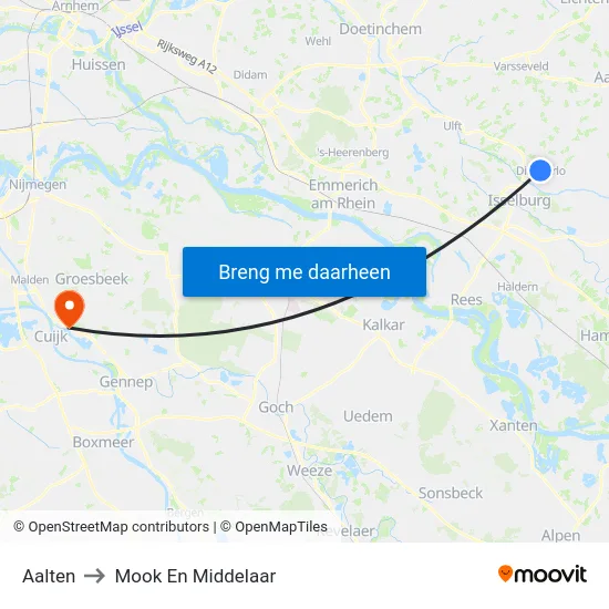 Aalten to Mook En Middelaar map