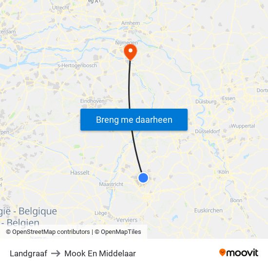 Landgraaf to Mook En Middelaar map