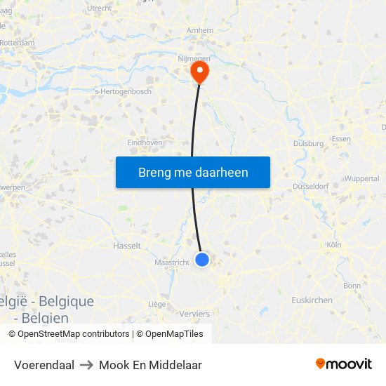 Voerendaal to Mook En Middelaar map