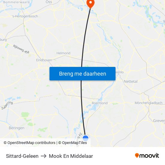 Sittard-Geleen to Mook En Middelaar map