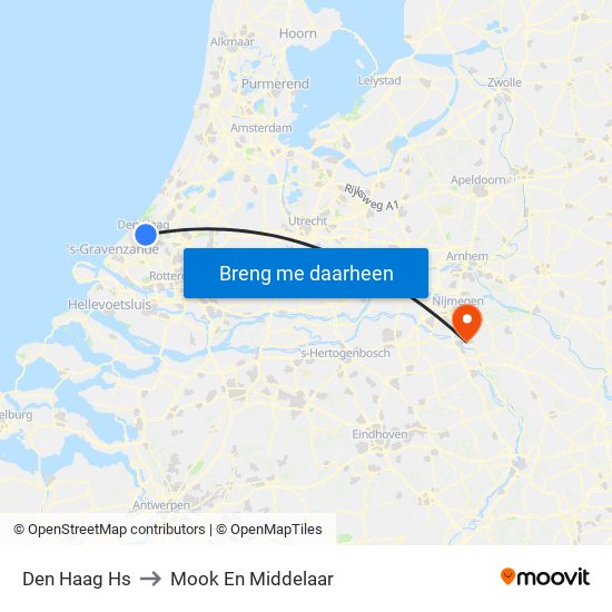 Den Haag Hs to Mook En Middelaar map