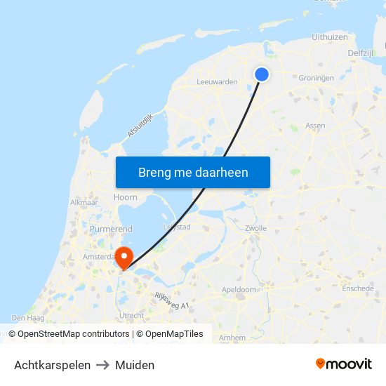 Achtkarspelen to Muiden map