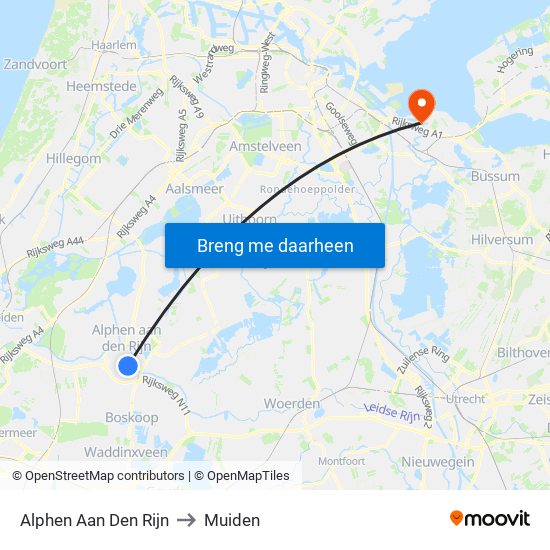 Alphen Aan Den Rijn to Muiden map