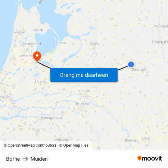 Borne to Muiden map