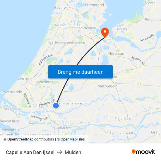 Capelle Aan Den Ijssel to Muiden map