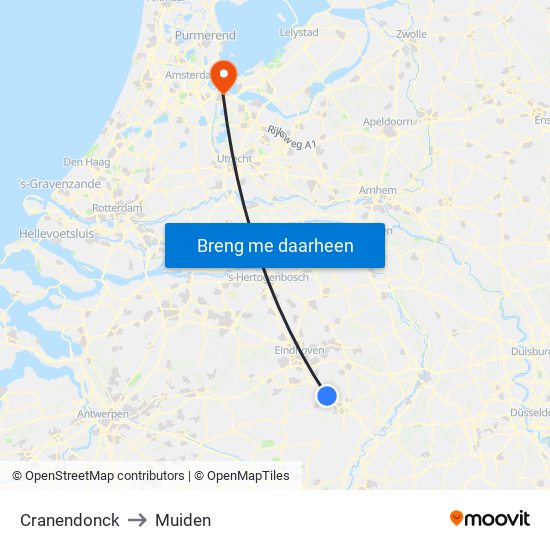 Cranendonck to Muiden map