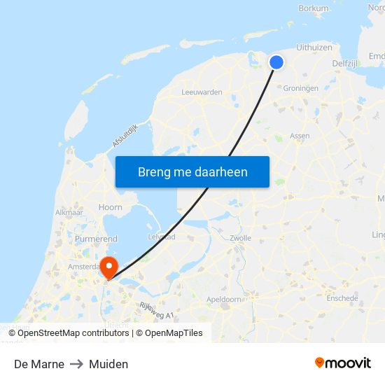 De Marne to Muiden map