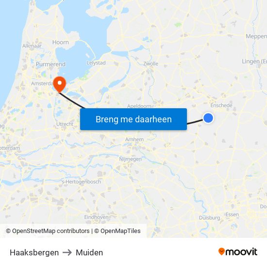 Haaksbergen to Muiden map
