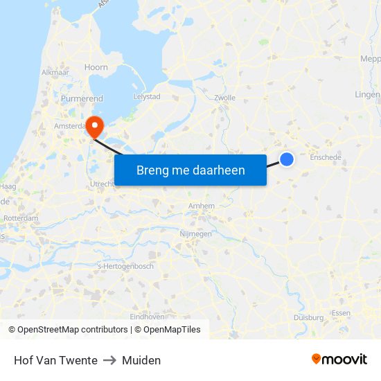 Hof Van Twente to Muiden map