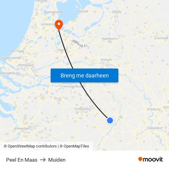 Peel En Maas to Muiden map