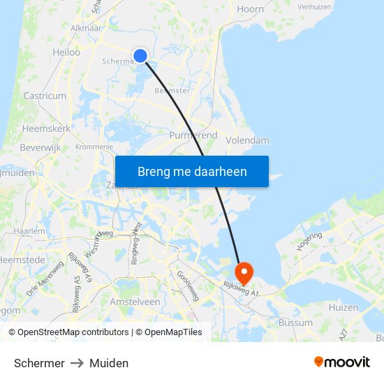 Schermer to Muiden map