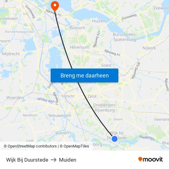 Wijk Bij Duurstede to Muiden map