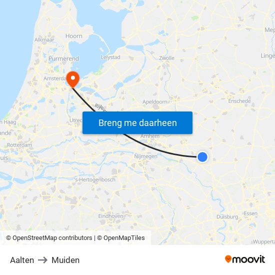Aalten to Muiden map