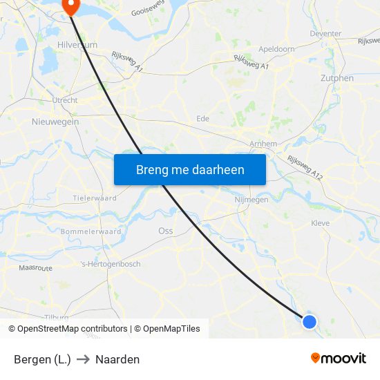 Bergen (L.) to Naarden map