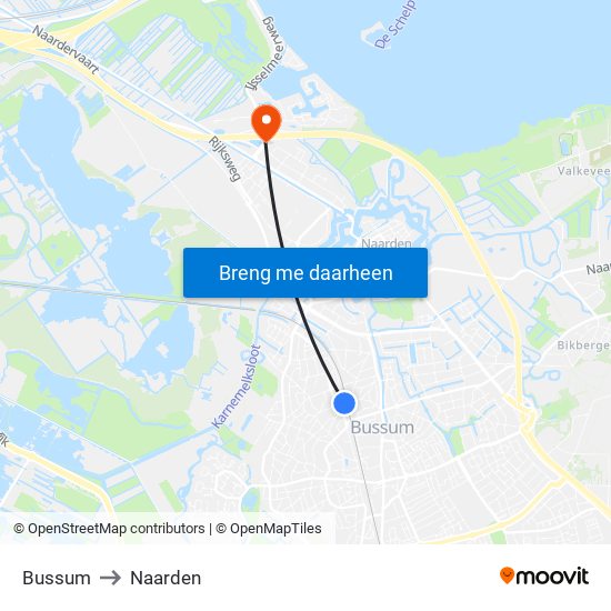 Bussum to Naarden map