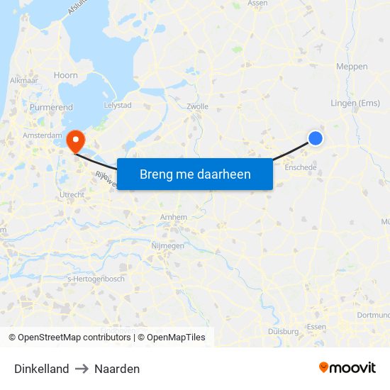Dinkelland to Naarden map