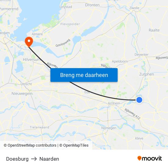 Doesburg to Naarden map
