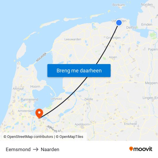 Eemsmond to Naarden map