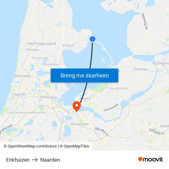 Enkhuizen to Naarden map