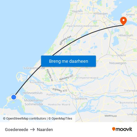 Goedereede to Naarden map