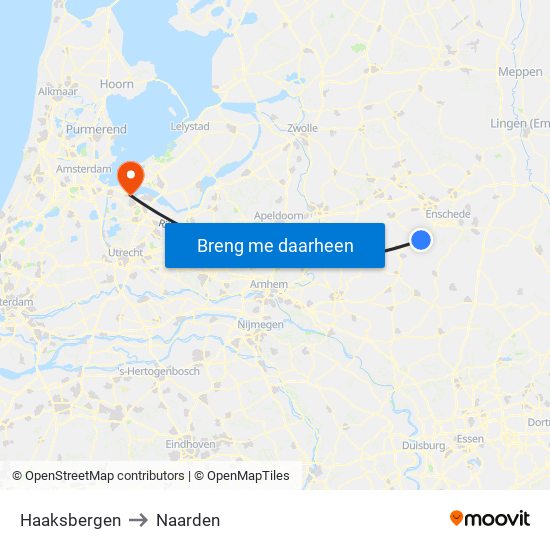 Haaksbergen to Naarden map