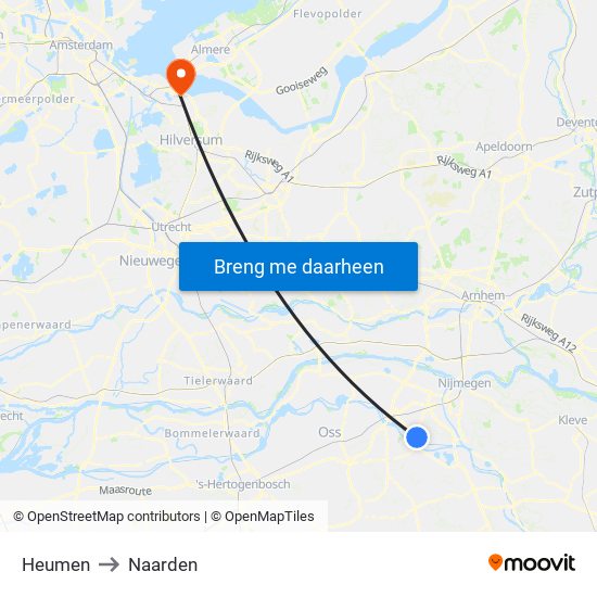 Heumen to Naarden map