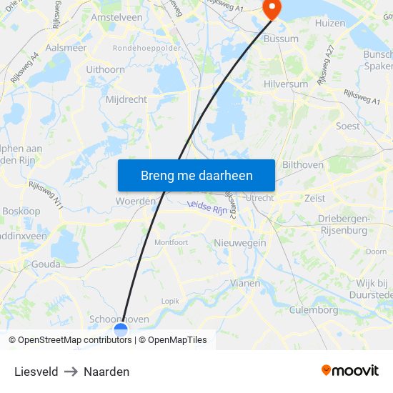 Liesveld to Naarden map