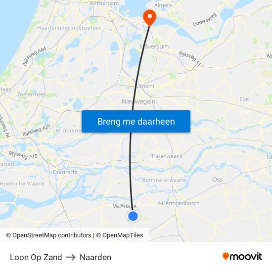 Loon Op Zand to Naarden map
