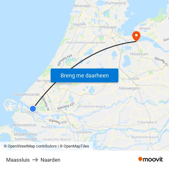Maassluis to Naarden map