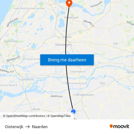 Oisterwijk to Naarden map