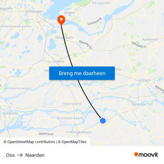 Oss to Naarden map